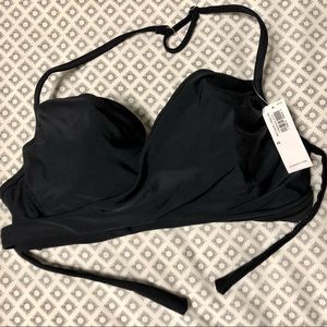 NWT Wrap-Front Halter Underwire Swim Top